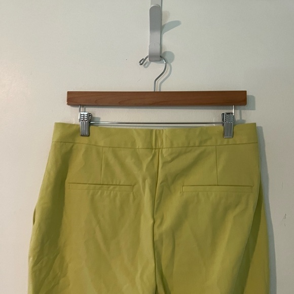 Zara Neon Yellow Straight Leg Ankle Trouser Pants - Picture 7 of 14